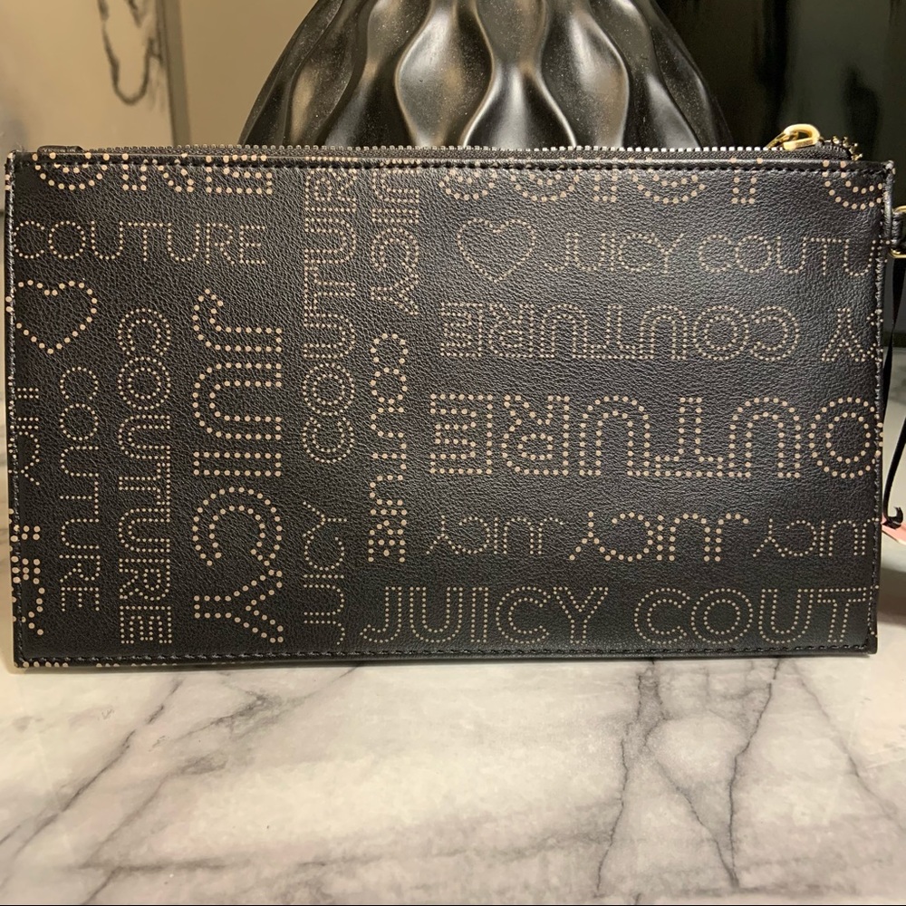 Juicy Couture Vegan Black Faux Perforated Wristlet - Picture 2 of 8